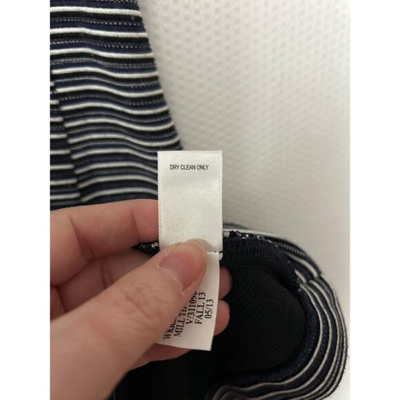 Banana Republic Navy White Striped Sleeveless Fit & Flare Zipper Dress 00P - Picture 7 of 11